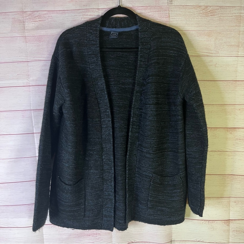 Gap Open Front Wool Blend Sweater Cardigan Size Large‎
